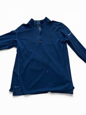 Nike Women’s Navy Blue Dri-Fit 1/2 Zip Collared Running Shirt Jacket Size Large